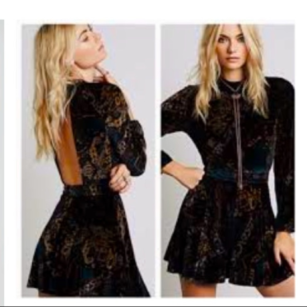 Free People burnout velvet romper size 2/4
